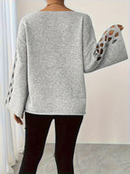 Plus Size Casual Long Sleeve Sweater – Cut-Out Details