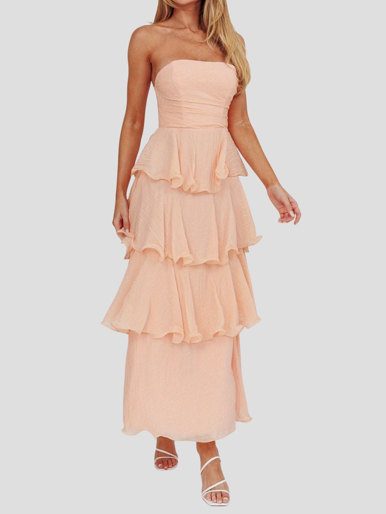 Elegant Ruffled Tube Dress