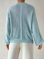 Drop Shoulder Round Neck Sweater