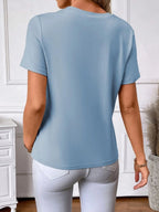 Beaded Short Sleeve Top – Elegant Spring Tee Rose Sherley