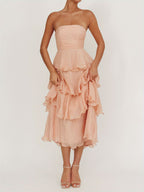 Elegant Ruffled Tube Dress