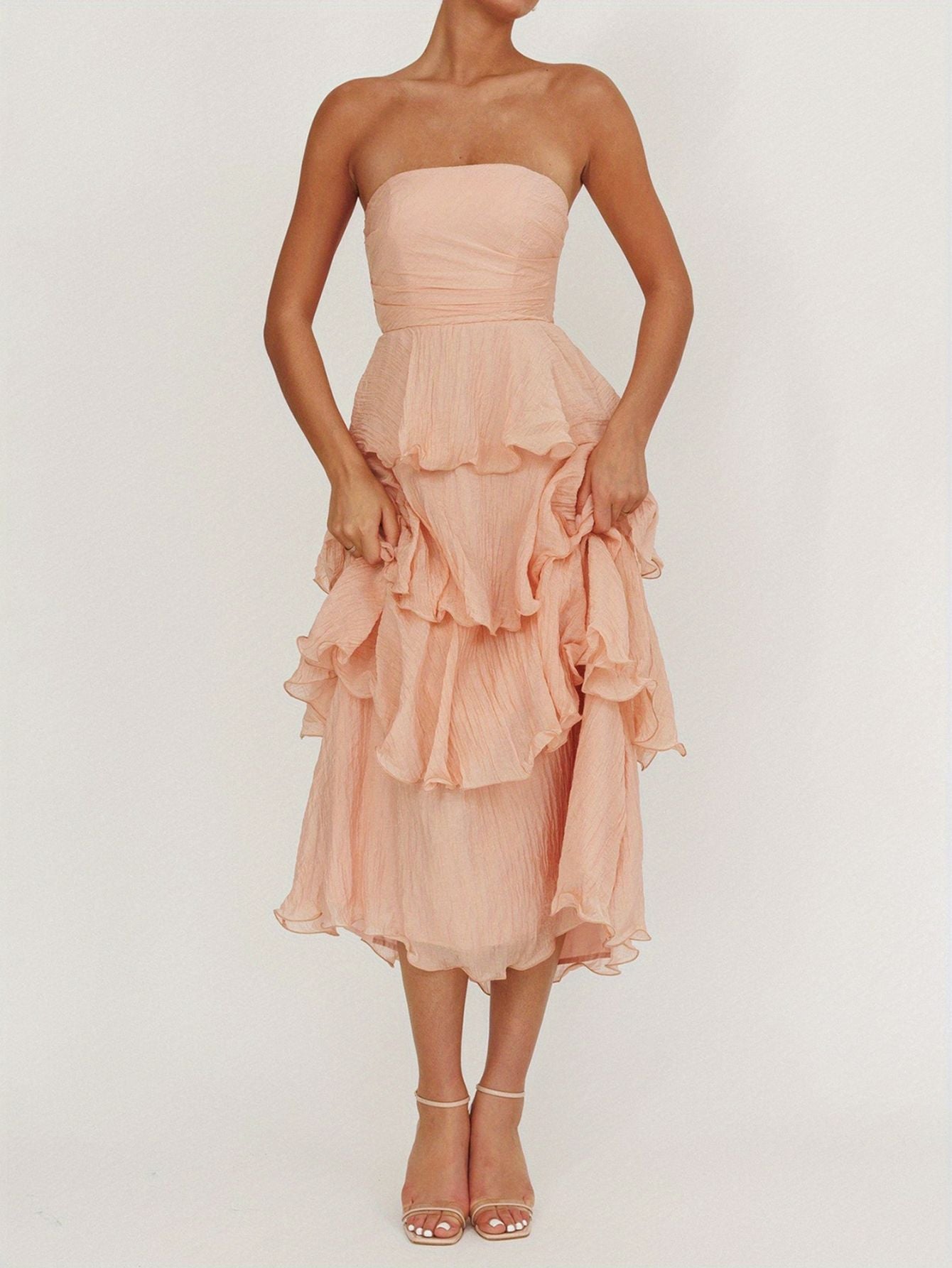Elegant Ruffled Tube Dress
