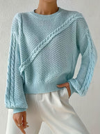 Drop Shoulder Round Neck Sweater