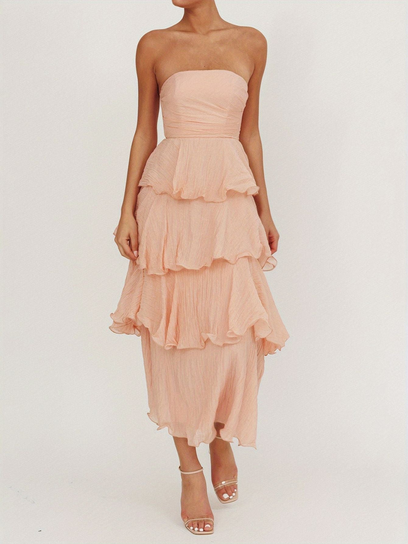 Elegant Ruffled Tube Dress
