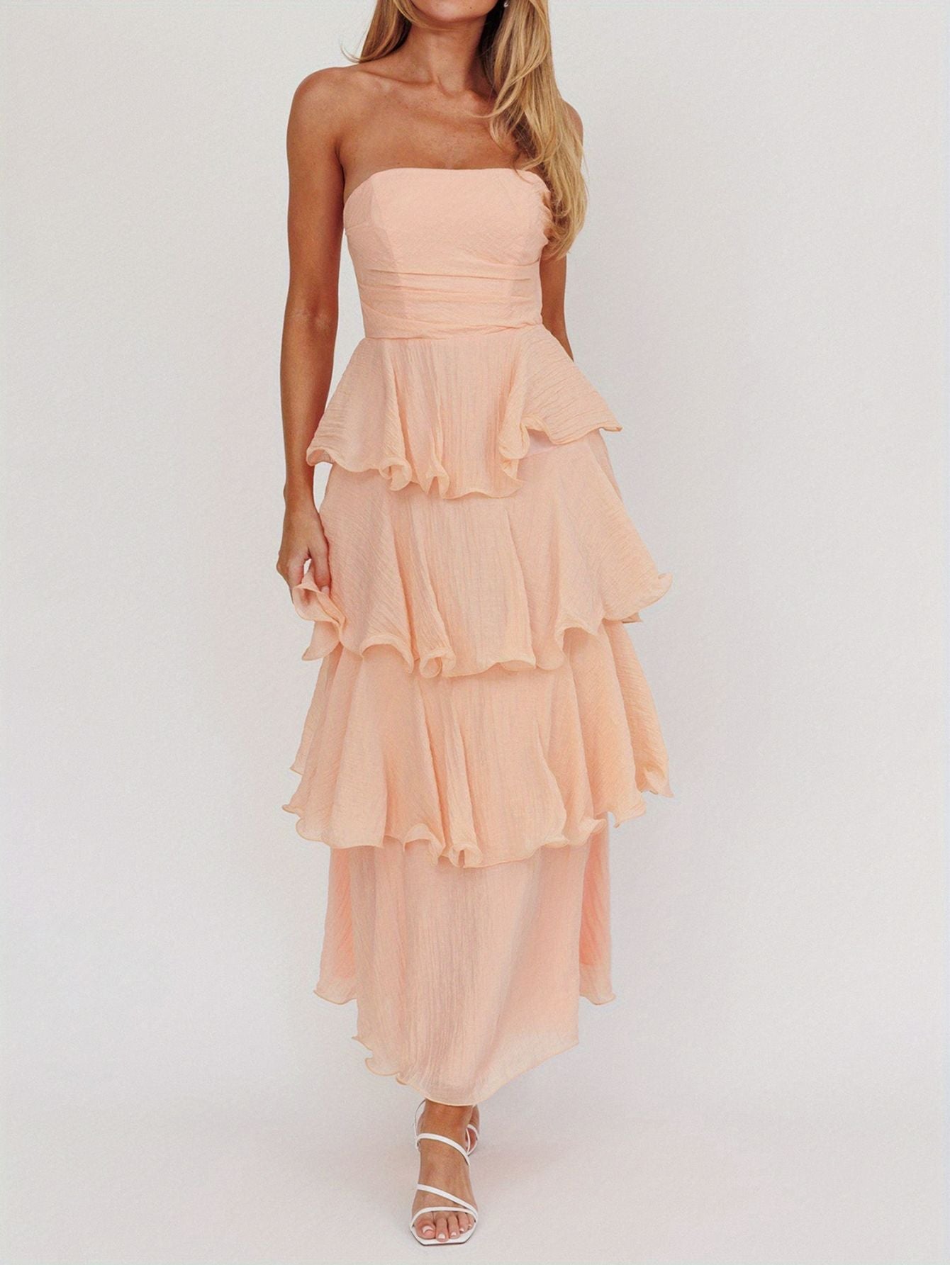 Elegant Ruffled Tube Dress