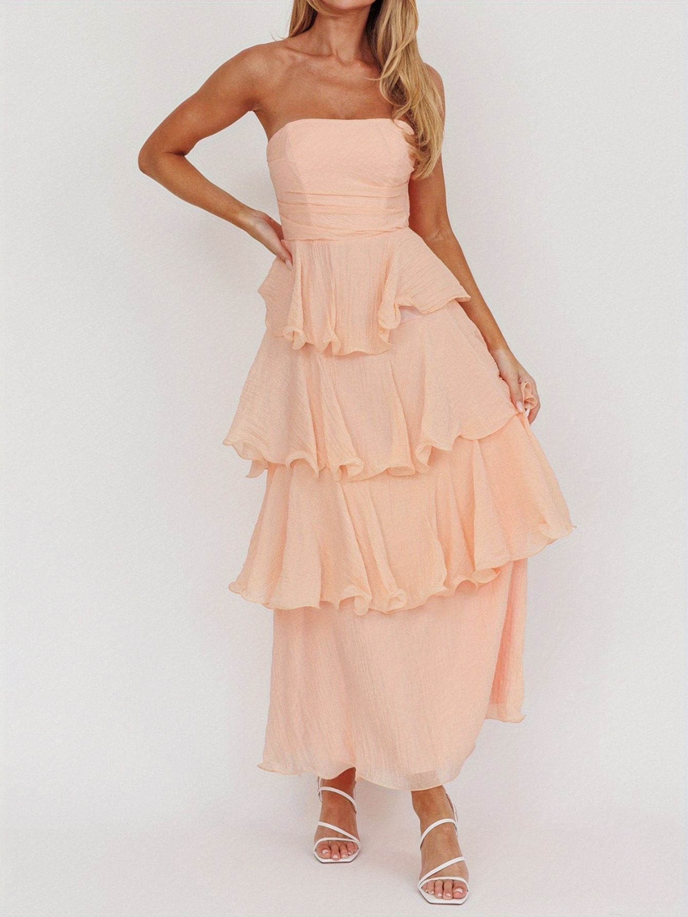 Elegant Ruffled Tube Dress